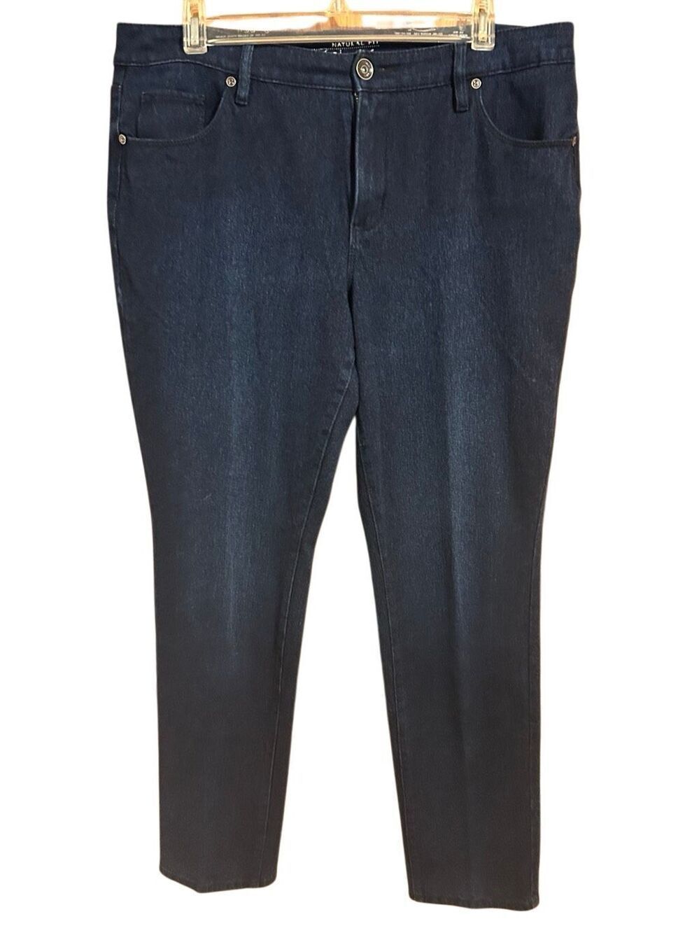 Coldwater Creek Natural Fit Slim Leg Jeans Dark Wash Blue Women's Size 12